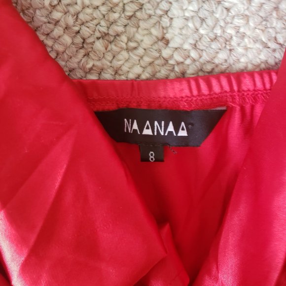 Red silky Naanaa dress from ASOS - Picture 3 of 9